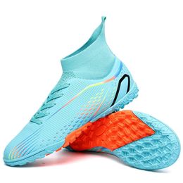 Scarpe da calcio in alto, punte lunghe, chiodi rotte, suole d'oro, scarpe da calcio per bambini in erba, scarpe da calcio per studenti