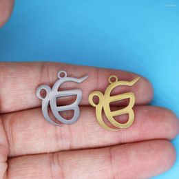 Pendant Necklaces 3pcs/lot Stainless Steel Ik Onkar Symbol Charm For Jewelry Making Fit Bracelet Necklace DIY Crafts Supplier