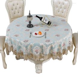 Table Cloth 2024 Designer Round Embroidered Lace Tablecloth Waterproof European Dinner Coffee Covers Home Decoration