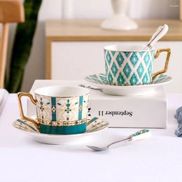 Cups Saucers Cup Saucer Spoon Set Ceramic Coffeeware Teaware Bone China Coffee British Afternoon Tea With Plate And