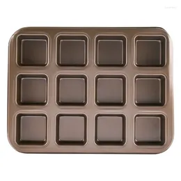 Baking Moulds 12 Cups Square Mini Bread Burger Muffin Cupcake Mould For Household Non-Stick Pan Oven Trays Pastry Tool