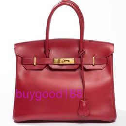 AAbirdkin Delicate Luxury Designer Totes Bag s 30 Pack Vintage Red Epsom Leather Gold Hardware Handbag Engraved Seal Women's Handbag Crossbody Bag