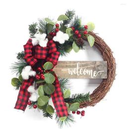 Decorative Flowers Christmas Wreath Decor Door Hanging Ornaments Artificial Plastic Indoor Outdoor Tree Home