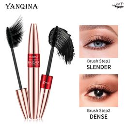 Yanqina Double Effect 1 슬림 한 눈 검은 방수, 자연, 두껍고, 곱슬 곱슬, 비 스러짐, 컬러 메이크업