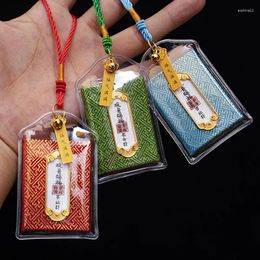 Decorative Figurines Buddhism Exorcism Health Bring Good Luck Money Amulet Bag With PVC Cover Protective Talisman Safety Pendant Feng Shui