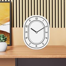 Wall Clocks Oval Clock Non Ticking Hanging For Bathroom Home Classroom
