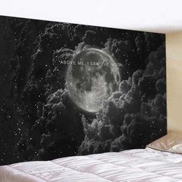 Tapestries Dream Night Sky Stars Space Moon Print Pattern Tapestry Home Living Room Bedroom Wall Decor Background Cloth