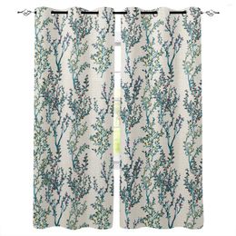 Curtain Plant Dandelion Watercolour Green Window Living Room Kitchen Panel Blackout Curtains For Bedroom
