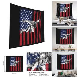 Tapestries Skydiving Parachuting American Flag Tapestry Graphic Cool Print Funny R333 Hanging Paintings