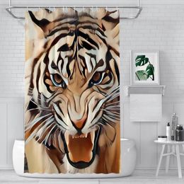 Shower Curtains Art Design Bathroom Tiger Animal Lover Waterproof Partition Unique Home Decor Accessories