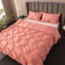 Bedding Sets Set Solid Color Quilt Cover Pillowcase Duvet Comforter 2/3Pcs Bedclothes Covers Bed Sheet