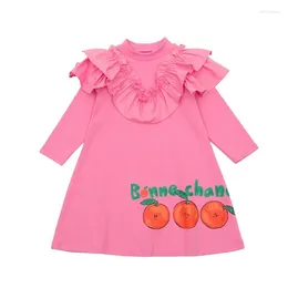 Girl Dresses Toddler Dress Infant Baby Long Sleeve Ruffle Round Neck Printed Clothes For Kids