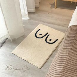 Carpets Soft Plush Anti-Slip Entrance Door Mat Rectangular Cute Funny Carpet Living Room Bedroom Household Floor