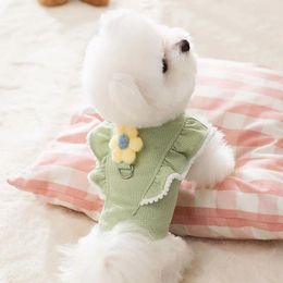 Dog Apparel Winter Flower Puppy Two-legged Clothing Autumn Small Three-Dimensional For Teddy Bear Can Pull Pet Clothes