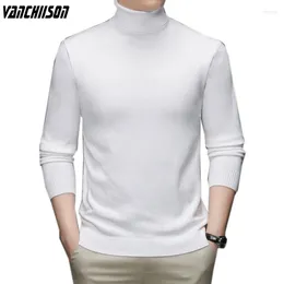 Men's Sweaters Men Knit Tops Pullover Warm Basic For Autumn Winter Sweater Turtleneck Solid Male Fashion Casual Clothing 0754