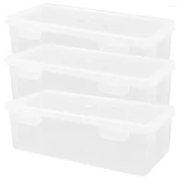 Plates 3 Pcs Plastic Containers Bread Storage Box Fridge Fruit Pocket Counter Loaf Kitchen Holder Organizer