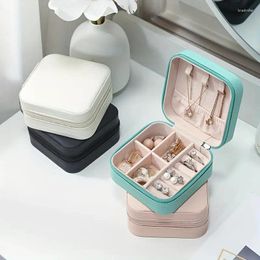 Watch Boxes Jewellery Storage Case Simple Box For Travel & Home Portable Zipper Earrings Ring Organiser