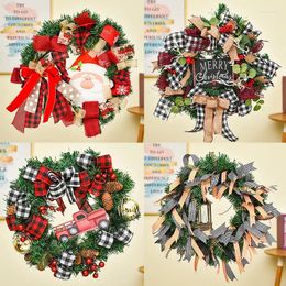 Decorative Flowers 25CM Christmas Decorations Santa Claus Car Garland Decoration Strip Venue Layout Props Wreath Door Hanging 2024