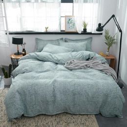 Bedding Sets Home Textile Summer Set Silver Duvet Cover Geometric Brief Bed 3/4pcs Sheet Linen Flat