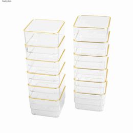 Storage Boxes Bins Kerry 12 pack plastic stackable office desk with gold decoration 3 x 3 S24513