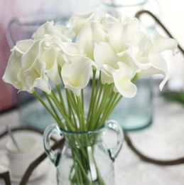 Highend simulation feel pu mini calla lily artificial flowers Home Decoration wedding flower decoration GA712235630