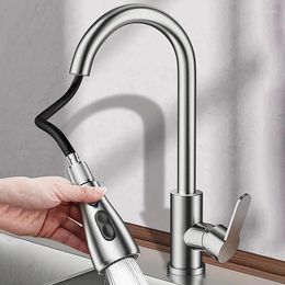 Kitchen Faucets Faucet With Pull Down Sprayer Head 360 Rotation And Cold Water Silver Black Pull-out Sink Single Hole