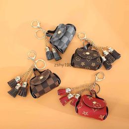 Creative Key Chain Leather Mini Wallet Pendant Fashion car key chain couple bag Decoration pendant
