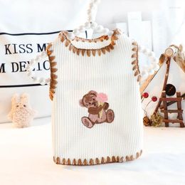 Dog Apparel Pet Clothing Teddy Bear Knit Vests Sweaters For Dogs Clothes Cat Small Embroidery Cute Winter Boy Yorkshire Accessories