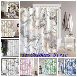 Shower Curtains Gold Marble Set With Hooks Modern Waterproof Washable Curtain Bathroom Accessories For Decor