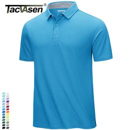 TACVASEN Summer Cotton Blend Golf Polos Shirts Mens Work Polo T-shirts Quick Dry Casual Short Sleeve Pullover Tops Outdoor Tee 240513