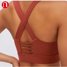 Lu Sport Bra Lemon LL High quality 80% gym fiess workout clothing removable high impact aed sport bra Woman Tank Tops Vest