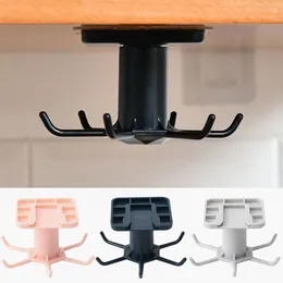 Hooks 6 Hook Door Wall Storage Clothes Hanger Rotated Kitchen Multi-Purpose Home Hanging Rack