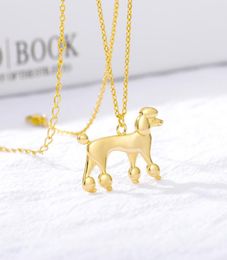 Cute Poodle Pendant Necklace Choker Gold Chain Necklace Women Charm Simple Necklaces Dog Stainless Steel NEW Engagement Jewelry6333070