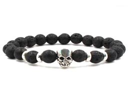 Skeleton Charm Bracelet 8mm Lava Stone Bead DIY Essential Oil Perfume Diffuser Bracelets Jewelry18985071