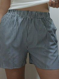 Women's Shorts Women S Y2K Plaid Lounge Elastic Low Waist Short Pajama Bottom Summer Casual Boxer Sleepwear