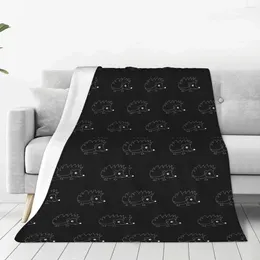 Blankets Hedgehog Plaid Cartoon Blanket Fleece All Season Art Gift Adults/Kids Animal Throw For Home Car Plush Thin Quilt