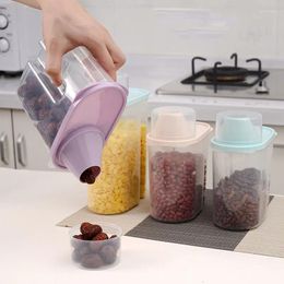 Storage Bottles Kitchen Sealed Food Clear Plastic Container Cereal Dispenser With Scale Rice Tank Grain Box