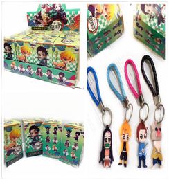 fashion Keychains Action figures doll Random blind box pvc Key Ring anime Accessories with box zx2212506128