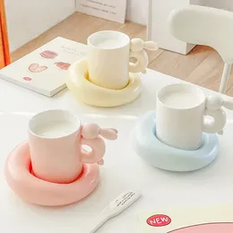 Mugs Cute Moon Coffee Cup Milk Ceramic Cups And Saucer Set Design Sense Ins Niche Afternoon Tea High Appearance Level Mug