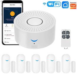Alarm systems WiFi door alarm system Wireless Diy smart home security system alarm with mobile application alarm alarm door and window sensors remote control WX