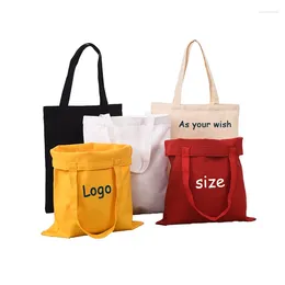 Shopping Bags 100pcs/lot Customised Hand-painted High Quality Reusable Canvas Cotton For Shopping/Conference/Storage Printed