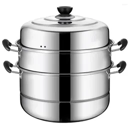 Double Boilers Stainless Steel Steamer Food Soup Pot Home Thicken Cooker Stackable Steaming For