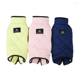 Dog Apparel Navy Blue Pink Yellow Cotton Padded Jacket For Pet Winter Warm Coats Puppy Clothes