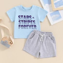 Clothing Sets CitgeeSummer Independence Day Toddler Boys Outfits Letter Print Short Sleeve T-Shirts Tops And Shorts Clothes Set