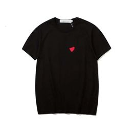 Commes Des Garcon Retro Fashion Designer Play Men Shirt Designer Red Heart Goth Black Cdgs T-Shirt Shirt Casual Fashion Embroidery Short Sleeve Summer Shirt 355