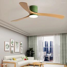 Low Floor Ceiling Fan Light Modern Black White ABS Blade DC Remote Control Led Lights Restaurant Bedroom 110V 220V Fixtures