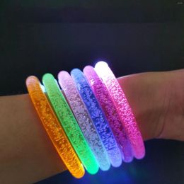 Party Decoration 6pcs LED Stick Bracelets Flashing Bracelet Luminous For Children Adult Wedding Birthday Glow In The Dark Supplies