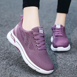 Casual Shoes Fashion Women Sports Sneakers Flat Round Toe Lightweight Lace Up Mesh Comfortable Simple Tenis Feninino Frete Gratis