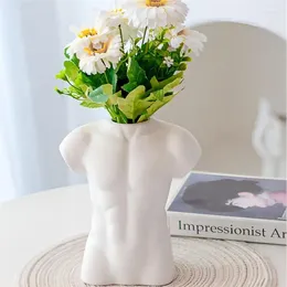 Vases Home Decor Craft Creative Muscular Man Art Sculpture Vase Interior Tabletop Ornaments Aesthetic Flowerpot For Dried Flower