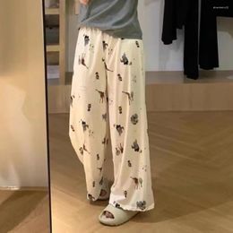 Women's Sleepwear Cartoon Giraffe Motifs Wide-legged Trousers Cute Casual Print Long Pants Breathable Pyjama Women